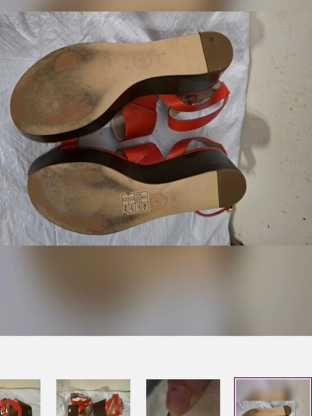 Michael Kors Women’s Red Leather Ankle-Strap Sandals